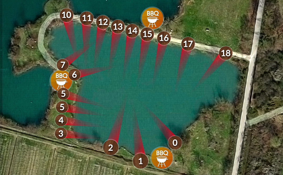 Mappa delle postazioni del lago