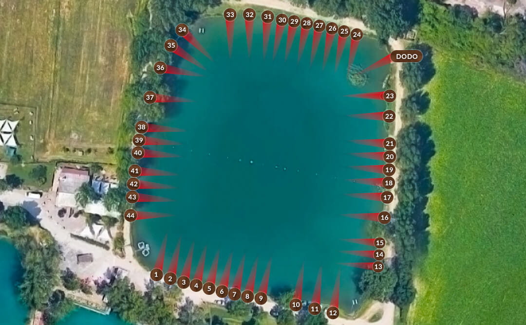 Mappa delle postazioni del lago