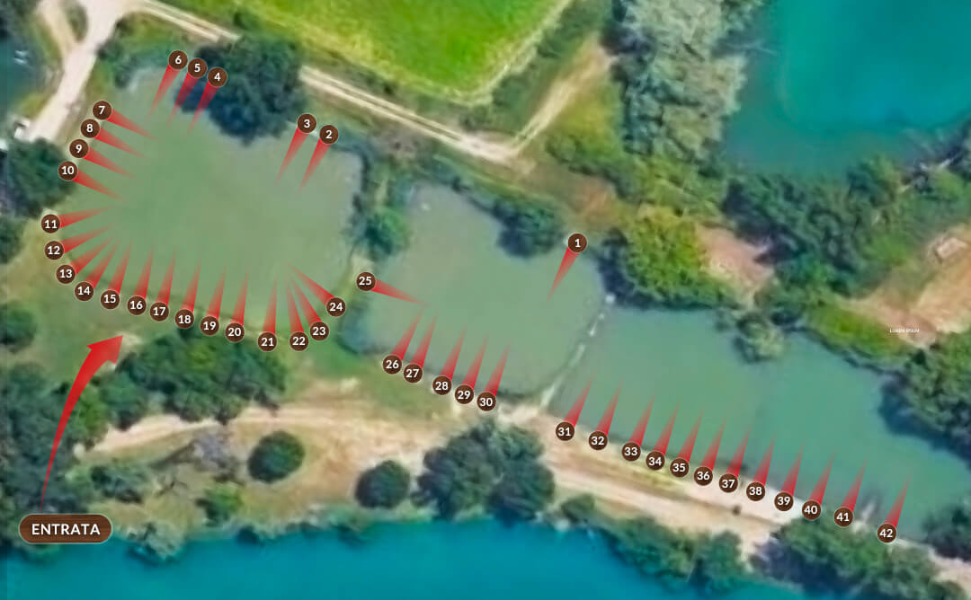 Mappa delle postazioni del lago